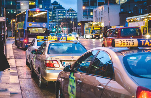 Traffic jam in Dublin city